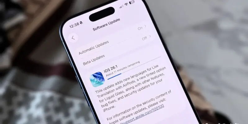 A Close Up Of An Iphone Screen Displaying A Software Update Menu Showing Bitbyteiq.com