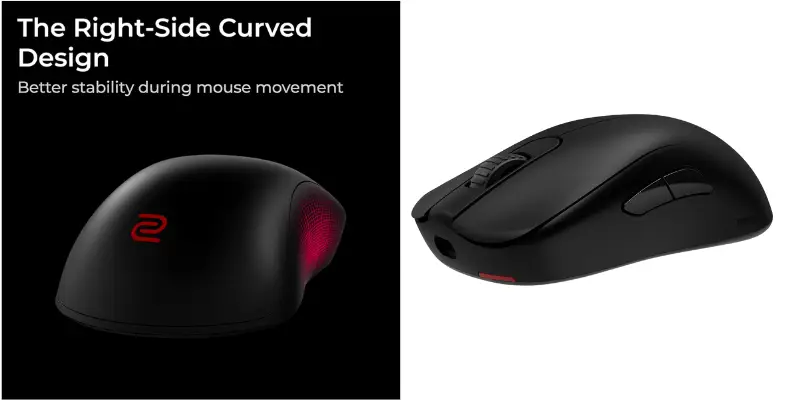 Benq Zowie Gaming Mouse Highlighting Its Right Side Curved Design For Better Stability During Movement On Bitbyteiq.com