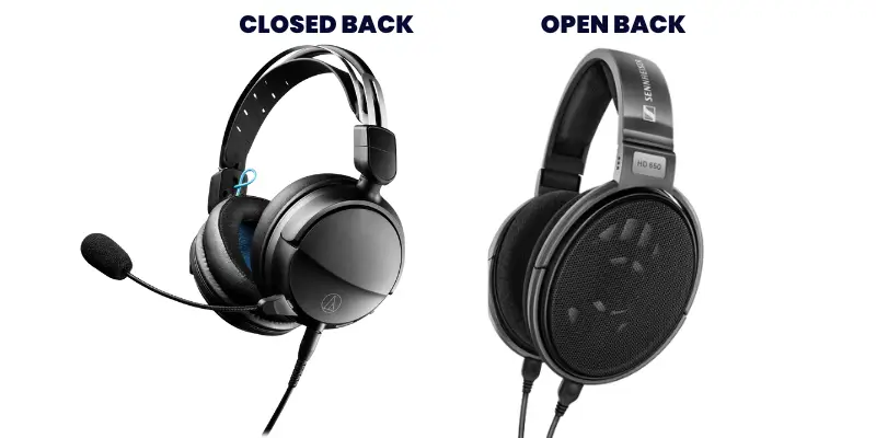 Comparison Image Showing A Closed Back Audio Technica And An Open Back Sennheiser Hd 650 Headset. Learn The Difference At Bitbyteiq.com 1