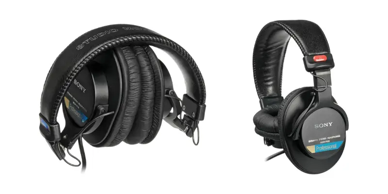 Folded And Side Views Of Sony Mdr 7506 Professional Closed Back Headphones. Industry Standard Reviews Found At Bitbyteiq.com