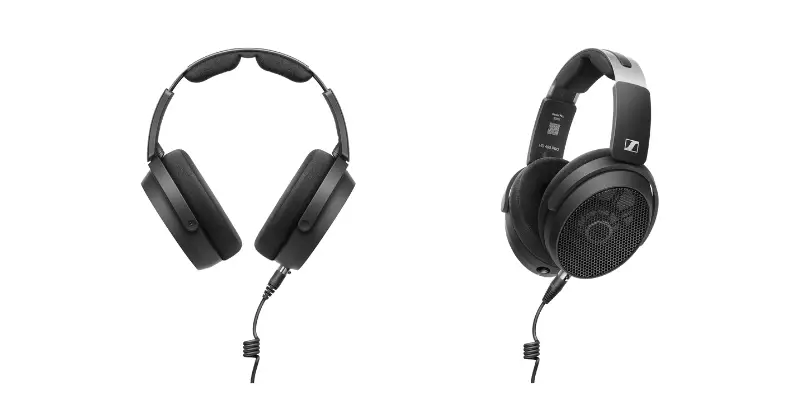 Front And Side View Of Black Sennheiser Hd 660s Open Back Headphones. High Fidelity Audio Choices At Bitbyteiq.com