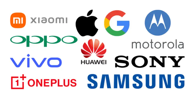 Logos For Major Phone Manufacturers Xiaomi Apple Google Motorola Oppo Huawei Sony Vivo Oneplus And Samsung For Bitbyteiq.com