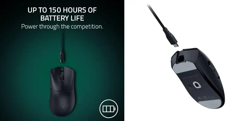 Razer Deathadder V3 Pro Showing Usb C Charging And 150 Hour Battery Life On Bitbyteiq.com
