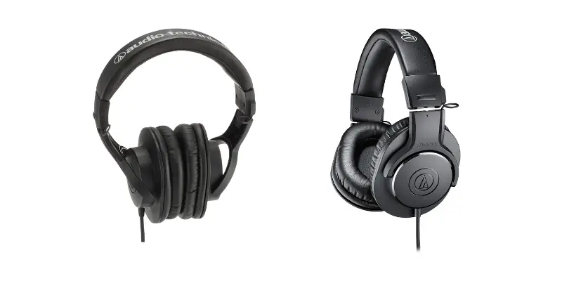Two Views Of Audio Technica Ath M20x Closed Back Studio Monitoring Headphones. Affordable Quality Reviews On Bitbyteiq.com