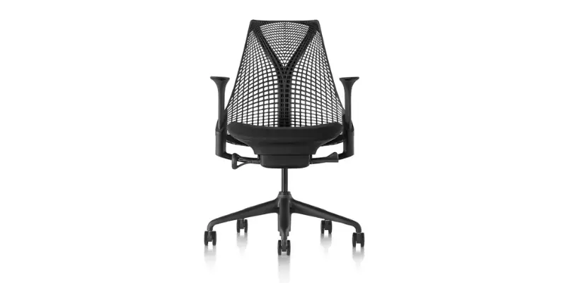 White And Gray Herman Miller Sayl Ergonomic Office Chair With A Unique Y Shaped Back At Bitbyteiq.com